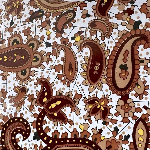 Vintage Enamelware Brown Paisley Frying Pan Skillet With Lid - Picture 8 of 16